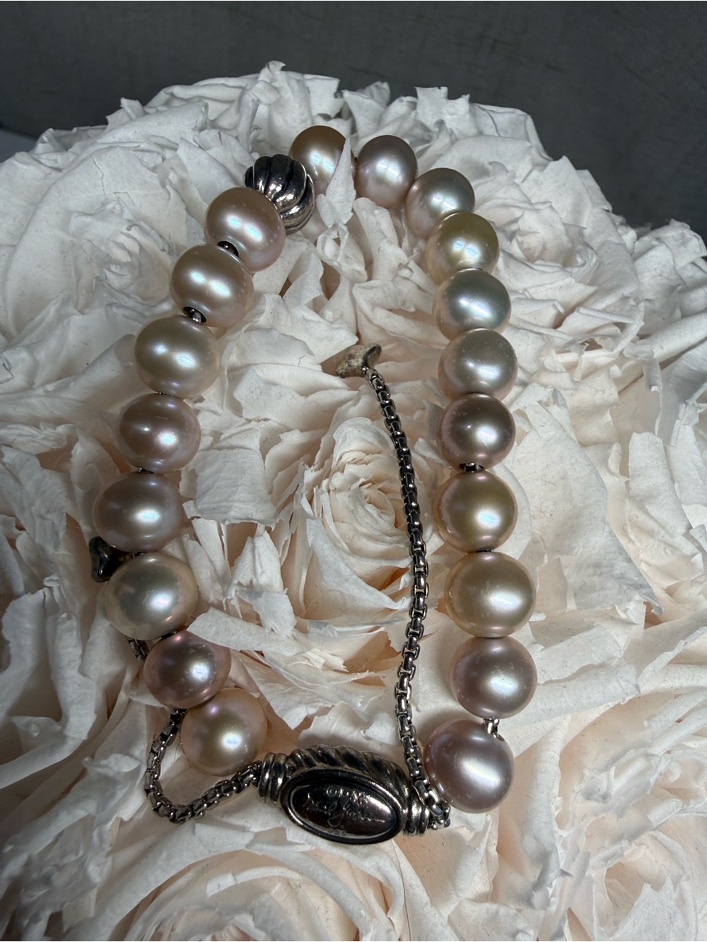 Vintage David Yurman Spiritual Pearl Bead Pull Bracelet - Picture 9 of 10